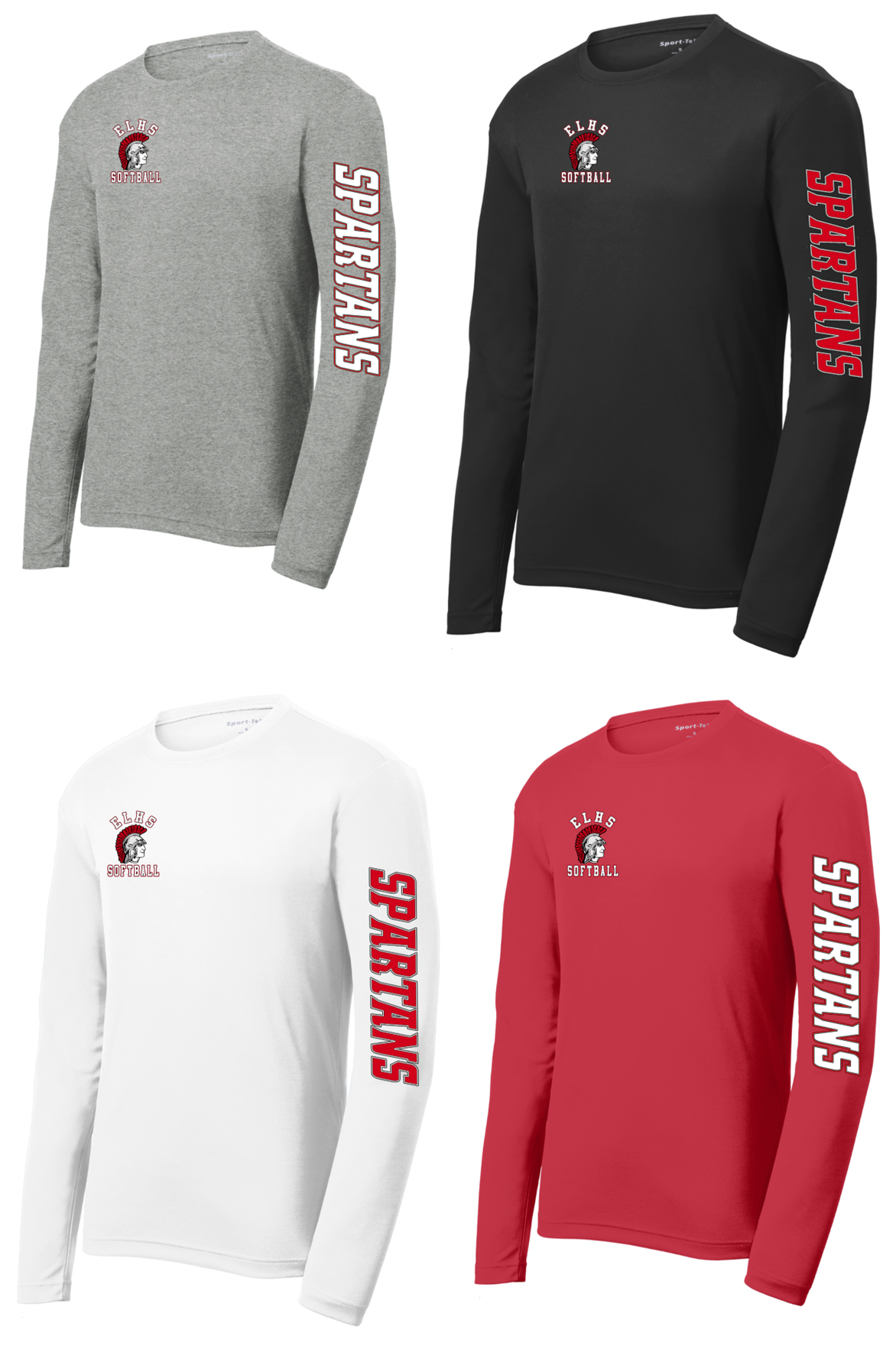 2025 Sport-Tek® PosiCharge® RacerMesh® Long Sleeve Tee ELHS Spartans Softball (ELHS Softball)