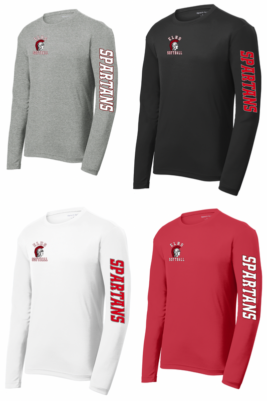 2025 Sport-Tek® PosiCharge® RacerMesh® Long Sleeve Tee ELHS Spartans Softball (ELHS Softball)