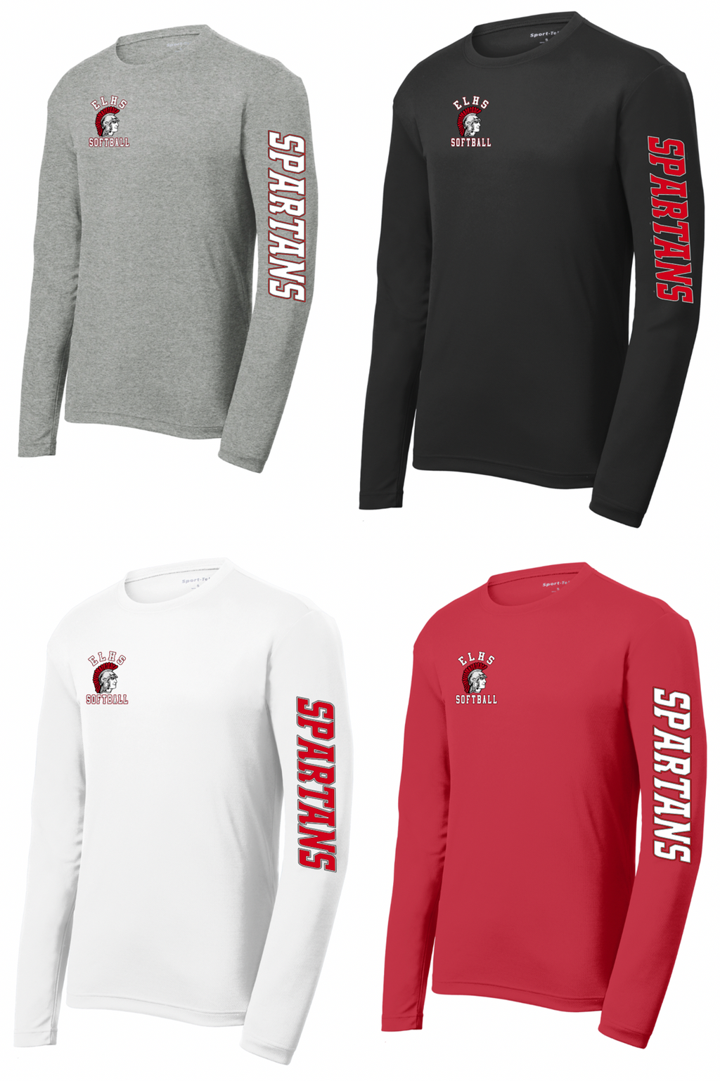 2025 Sport-Tek® PosiCharge® RacerMesh® Long Sleeve Tee ELHS Spartans Softball (ELHS Softball)