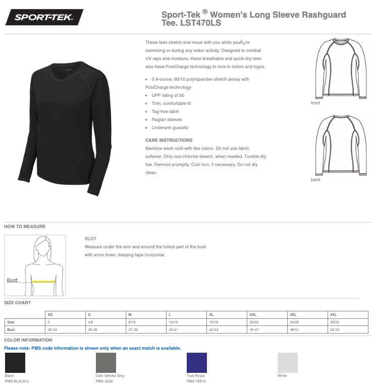 Sport-Tek Rashguard Tee Womens
