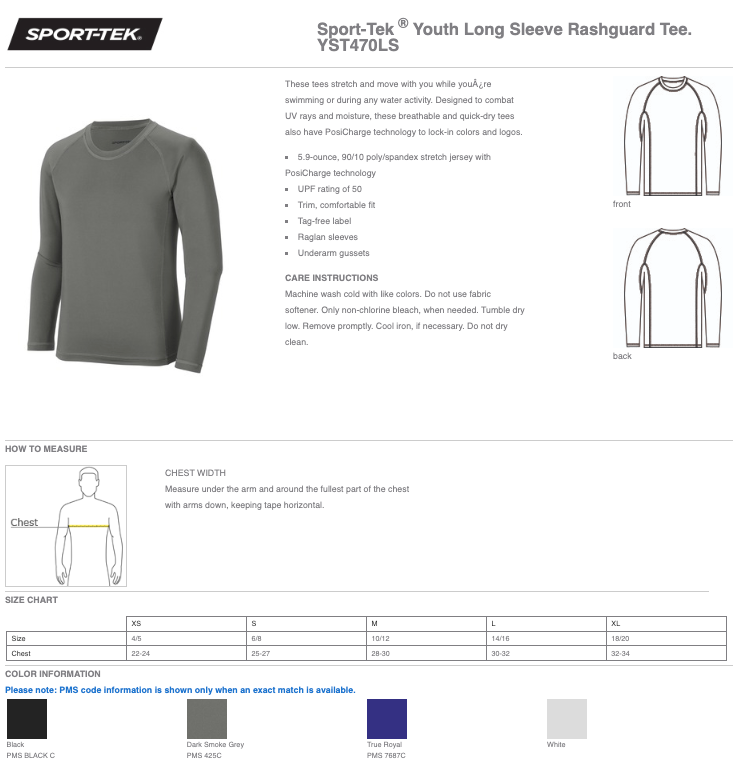 Sport-Tek Rashguard Tee Youth