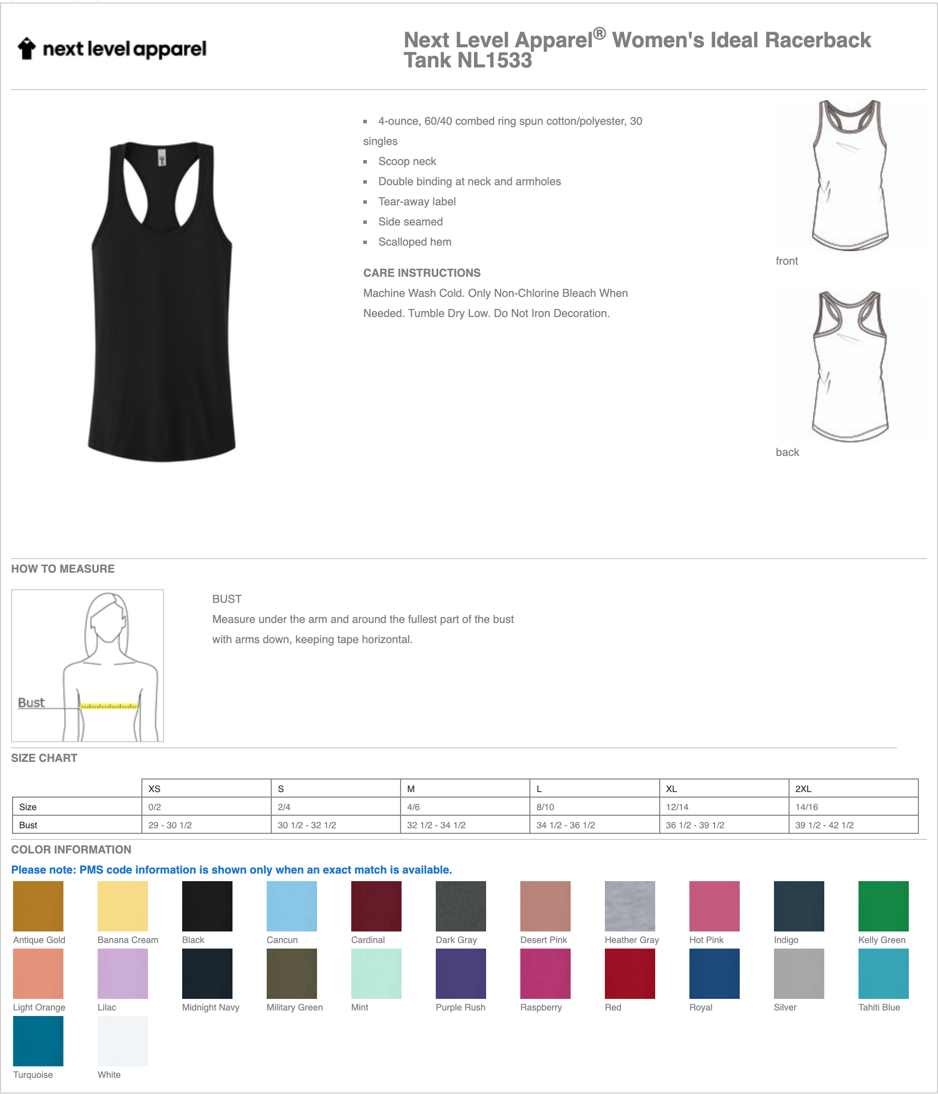 Next Level Apparell Womens Racerback Tank Tops Black