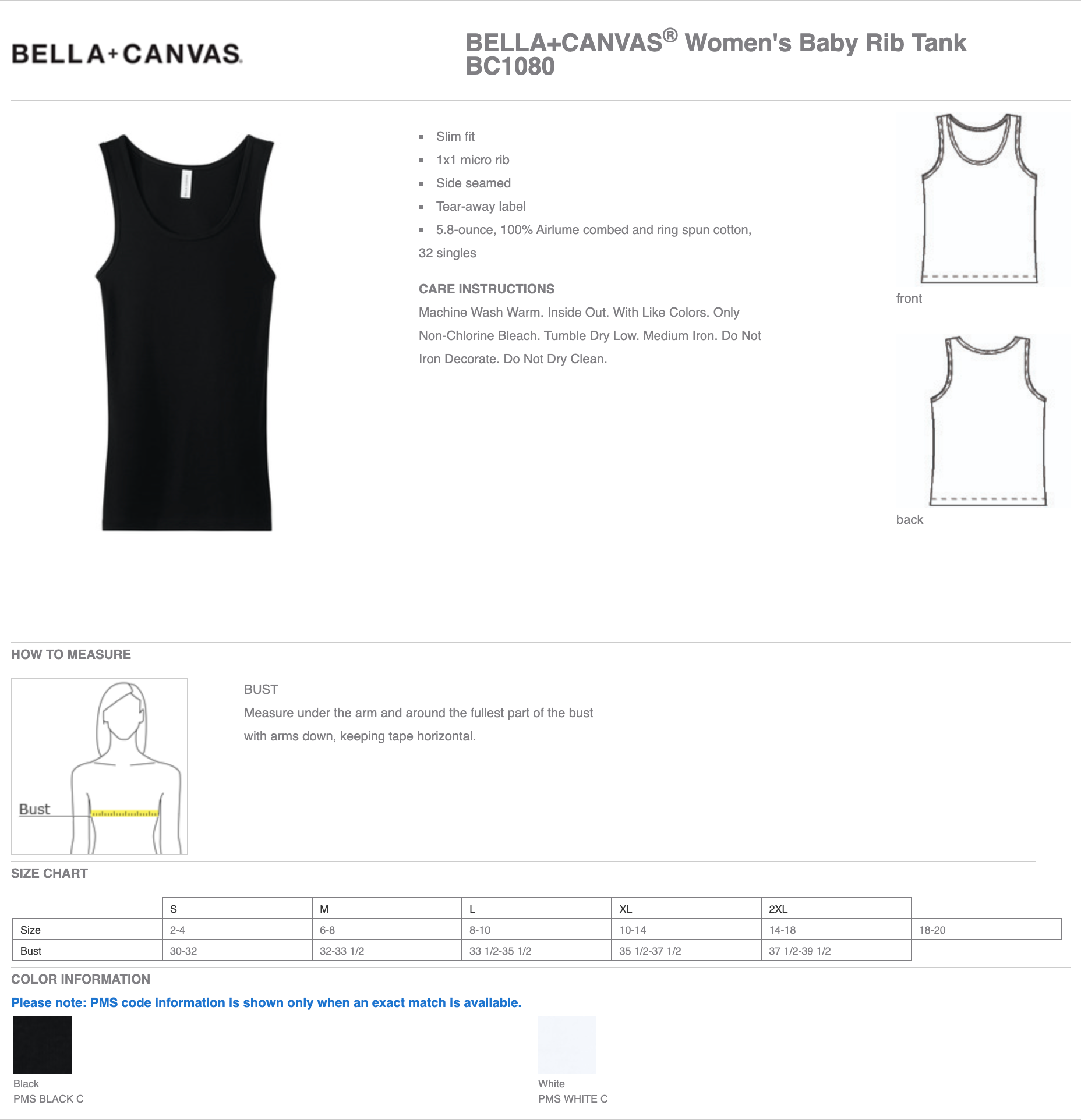 BELLA+CANVAS® Women’s Baby Rib Tank