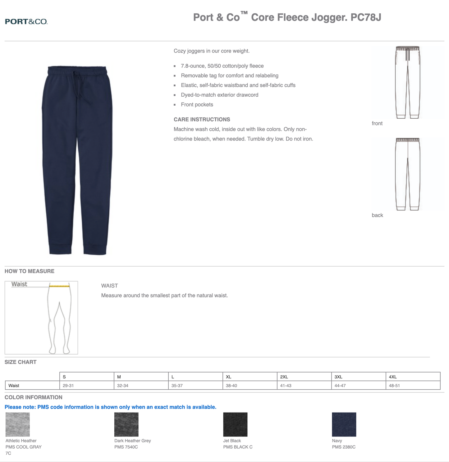 Port and Co Core Fleece Joggers