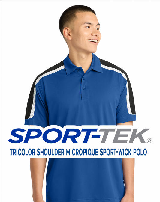 Sport-Tek Tricolor Shoulder Micropique Sport-Wick® Polo