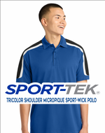 Sport-Tek Tricolor Shoulder Micropique Sport-Wick® Polo