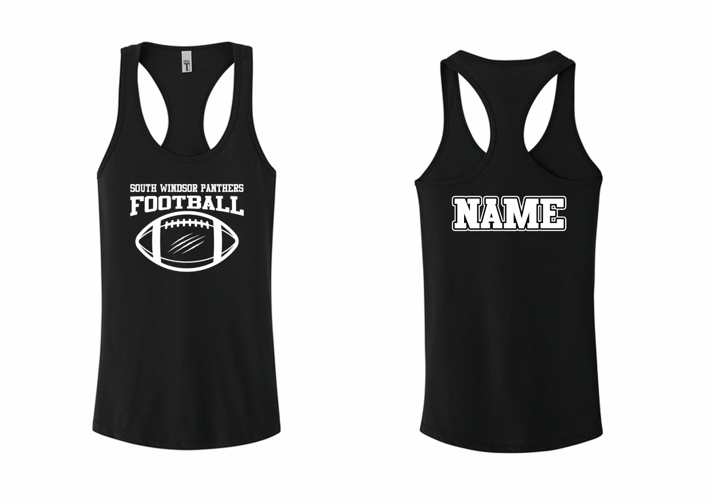 Panthers Ripped Football Racerback Tank