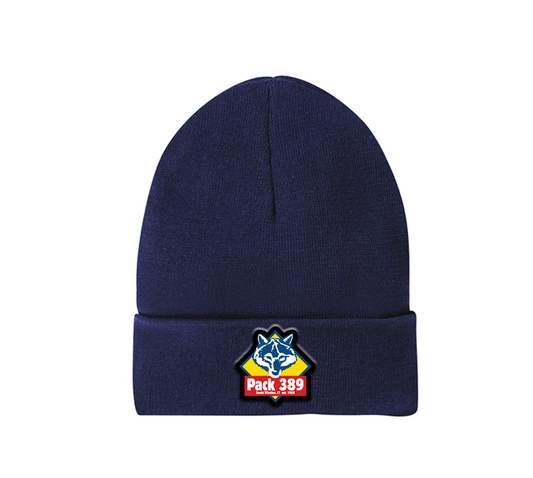 Pack 389 - Fleece Beanie with Leather Patch