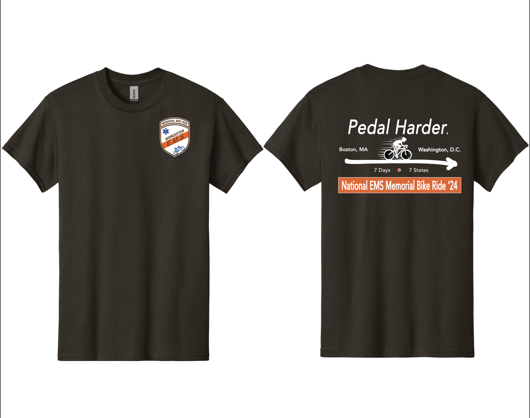 (Last Year)Unisex T-shirts Dark Brown (National EMS Memorial Bike Ride 2024)