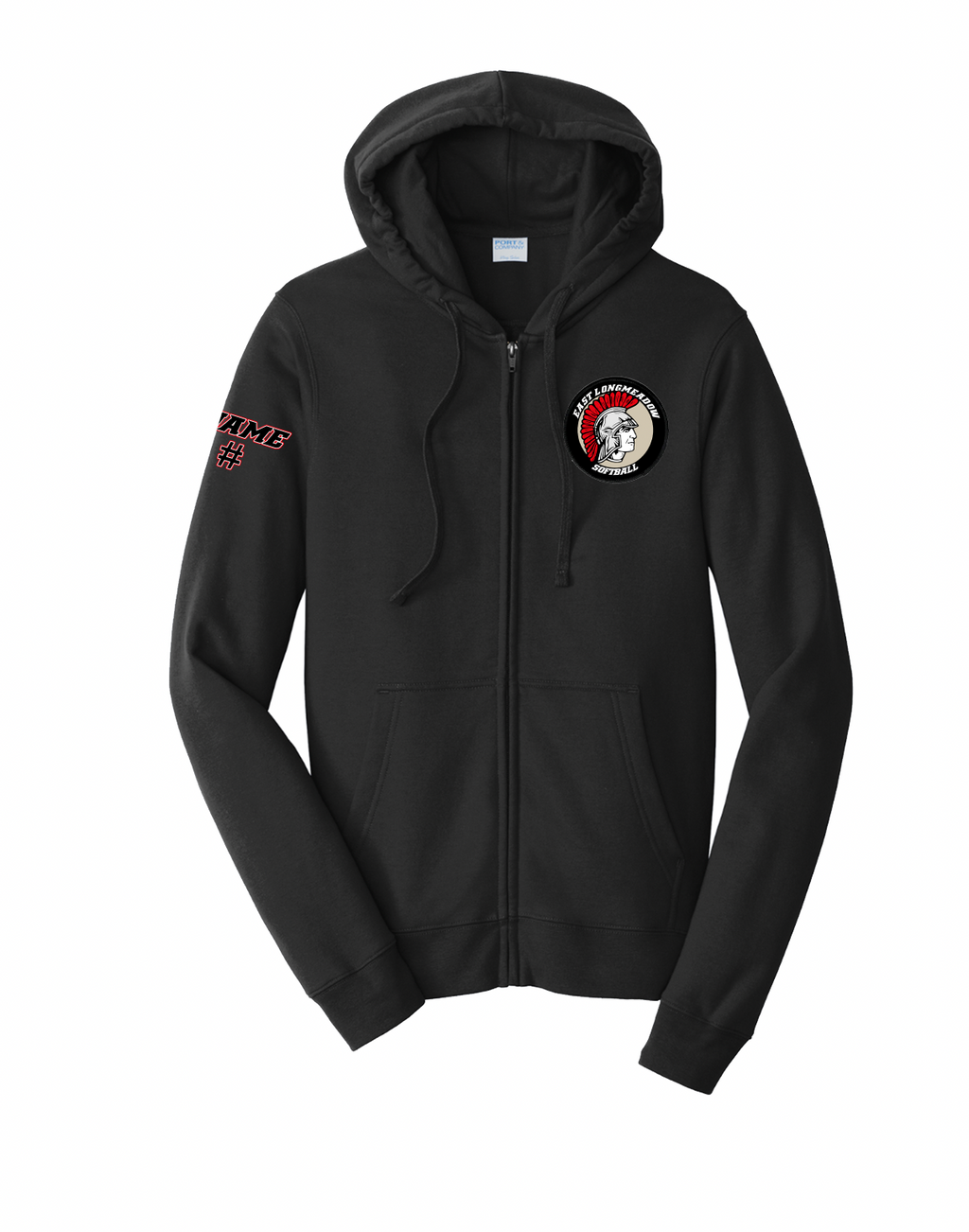 2025 Port & Company® Fan Favorite™ Fleece Full-Zip Hooded Sweatshirt (ELHS Softball)