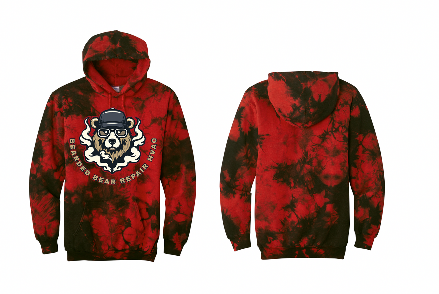 Bearded Bear Repair HVAC Tie-dye Hoodie