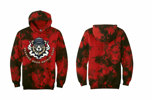 Bearded Bear Repair HVAC Tie-dye Hoodie