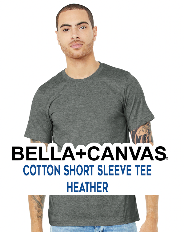 Heather Bella Canvas Mens/Unisex Cotton Short Sleeve Shirts