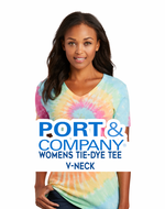 Port & Company Tie-Dye Womens Cotton V-Neck