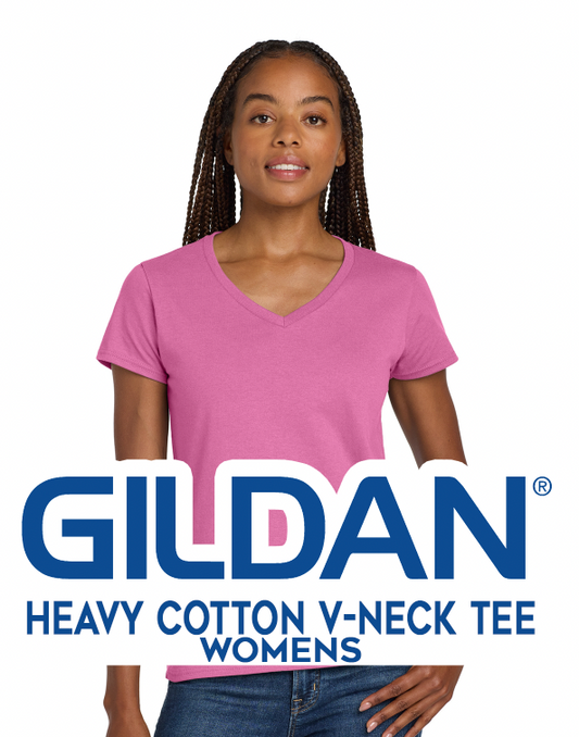 Gildan 100% Cotton Womens V-neck Short Sleeve Shirts