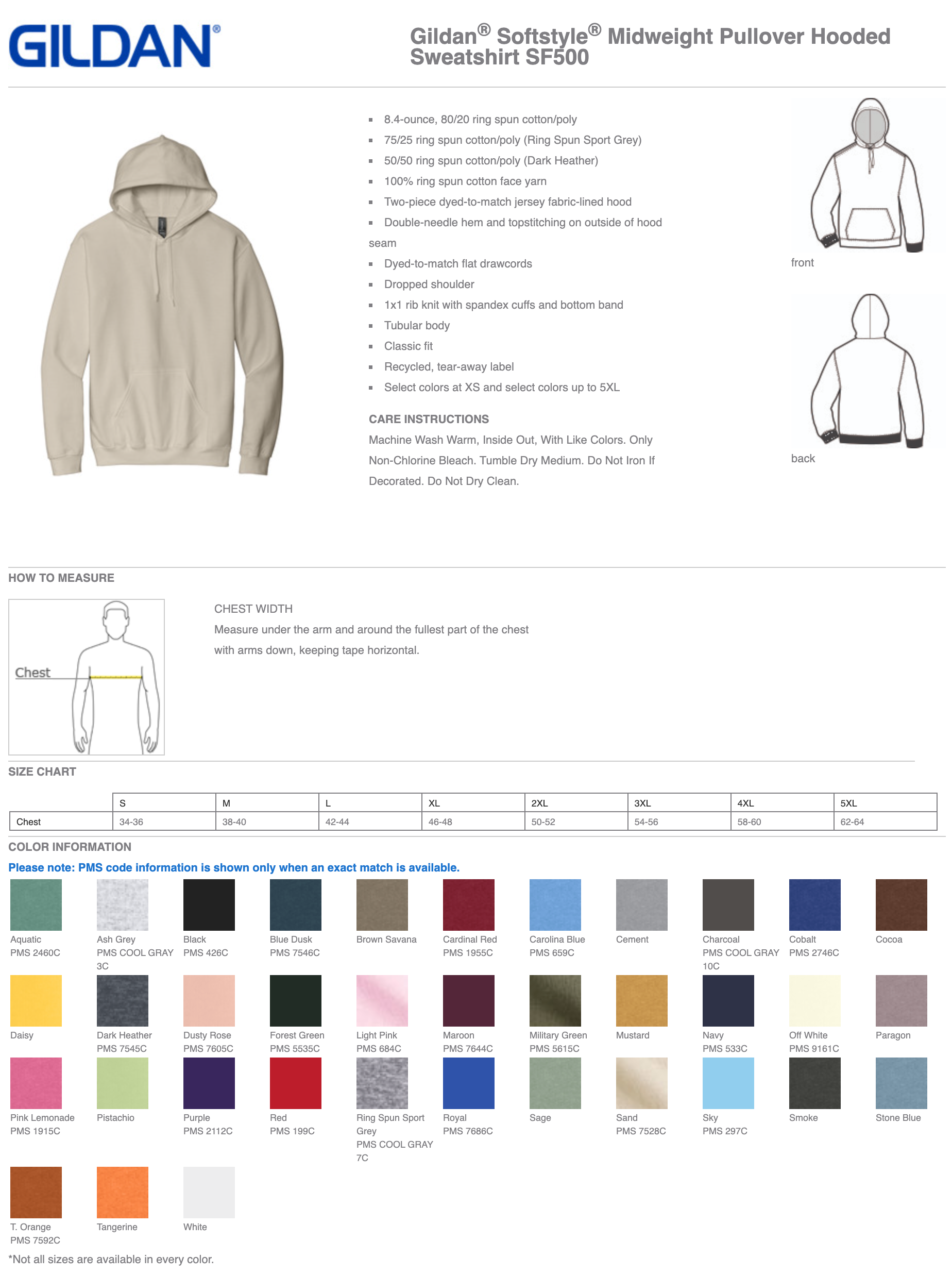 Gildan Hooded Sweatshirt Mens/Unisex Hoodies