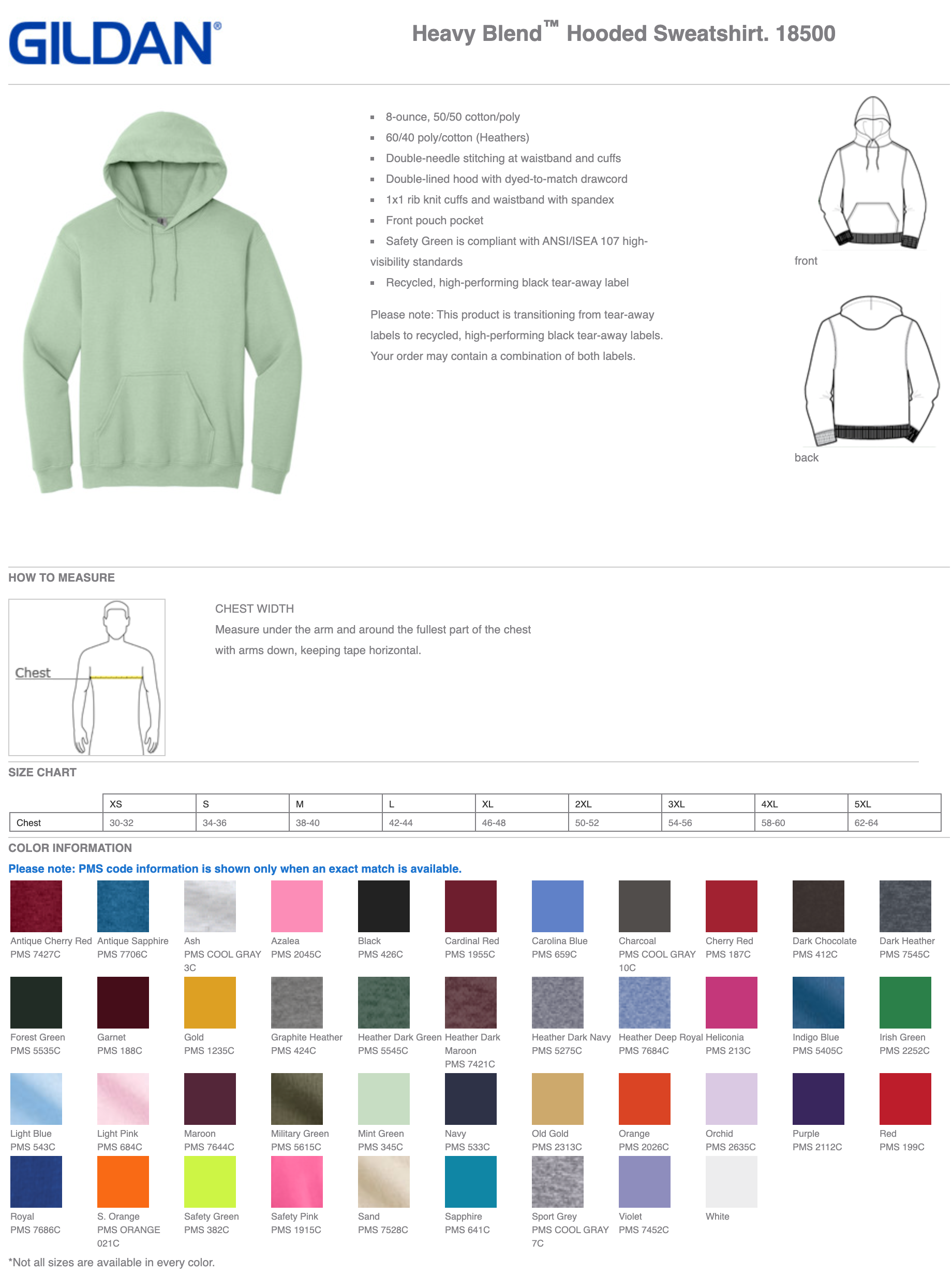 Gildan Hooded Sweatshirt Mens/Unisex Hoodies