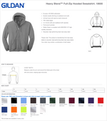 Gildan Full-Zip Hooded Sweatshirt Mens/Unisex Hoodies