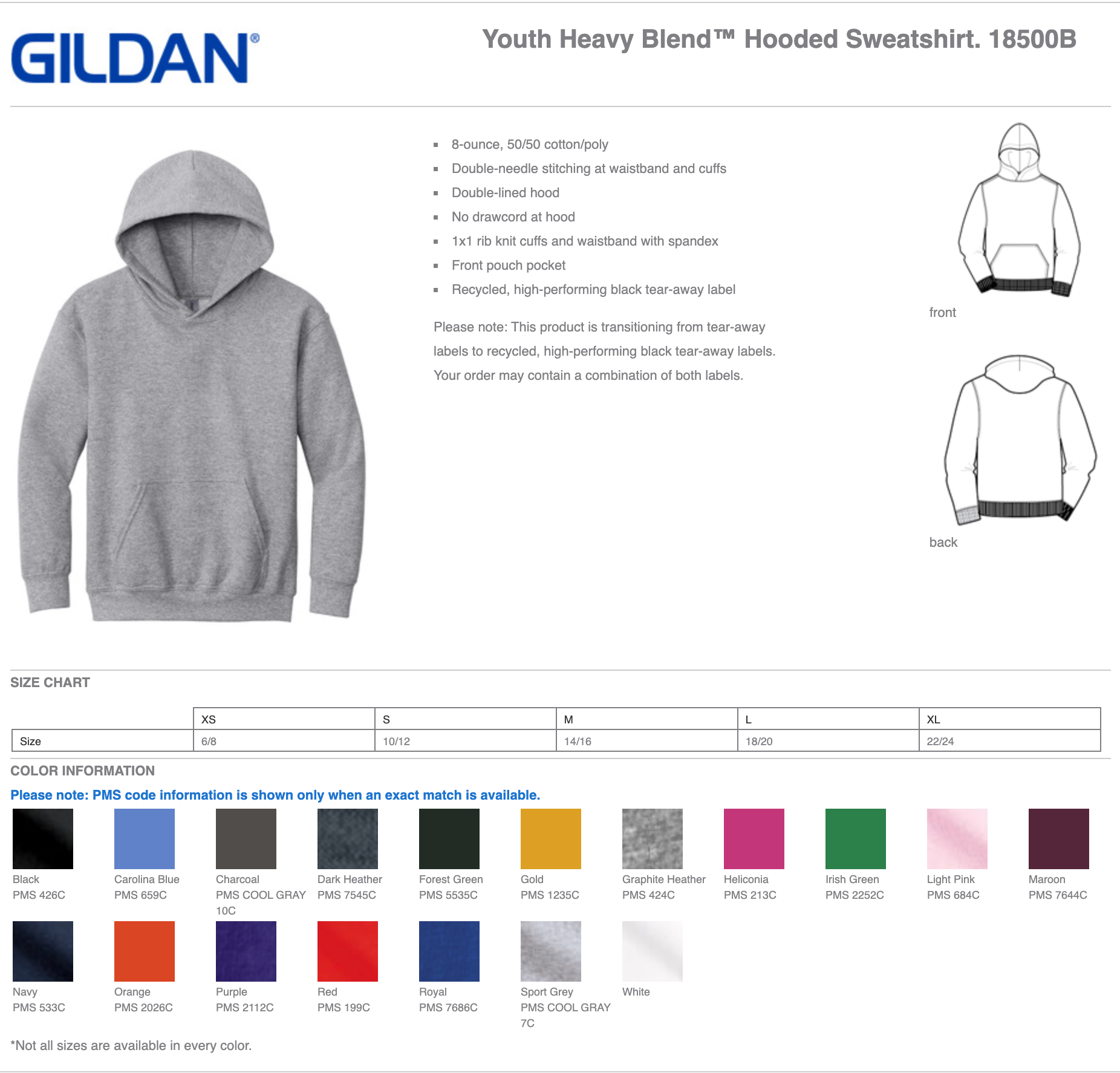 Gildan Youth Hoodies