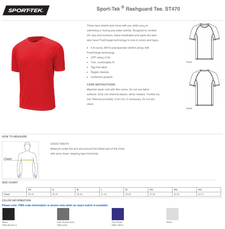Sport-Tek Rashguard Tee Mens