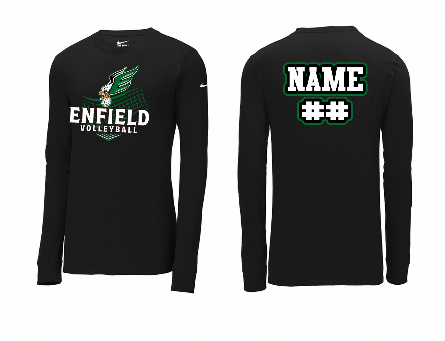Enfield Boys' Volleyball Long Sleeve NIKE Warm-Up T-Shirts