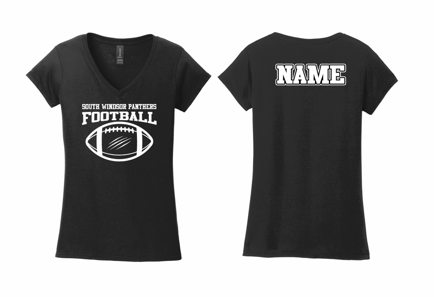 Panthers Ripped Football Women's V-Neck T-Shirt