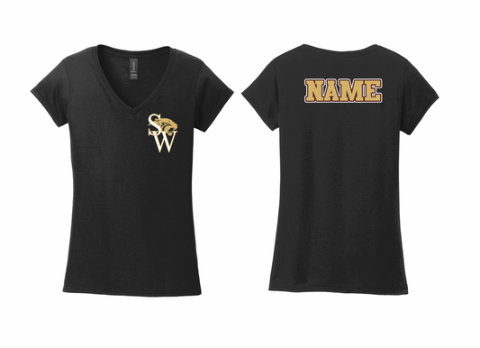Panthers Emblem Logo Women's V-Neck T-Shirt