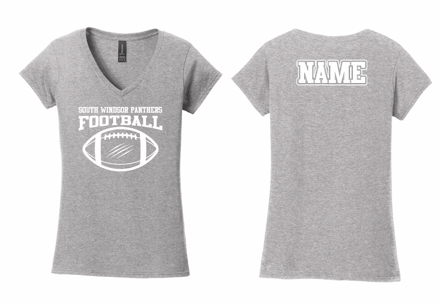Panthers Ripped Football Women's V-Neck T-Shirt