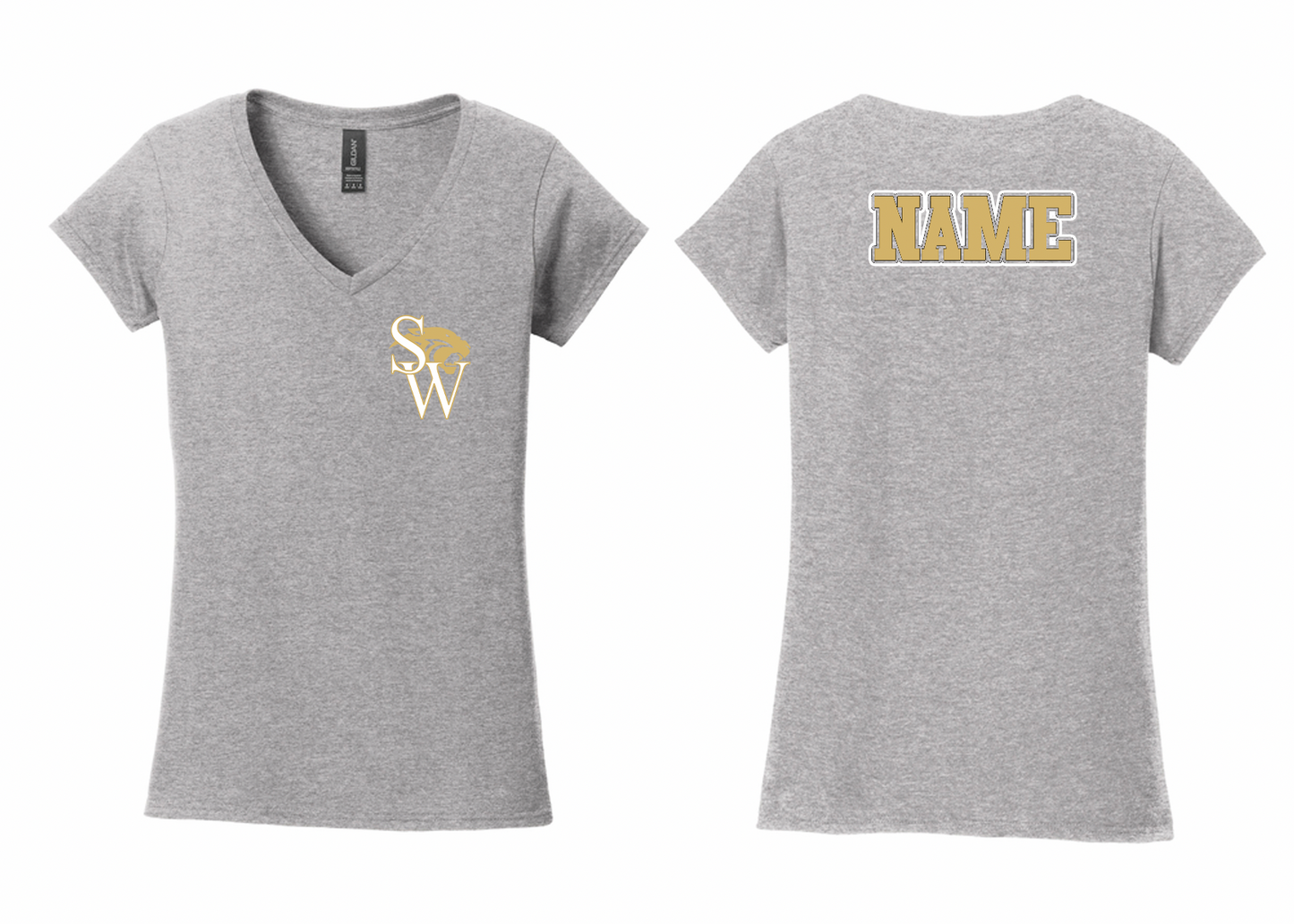 Panthers Emblem Logo Women's V-Neck T-Shirt