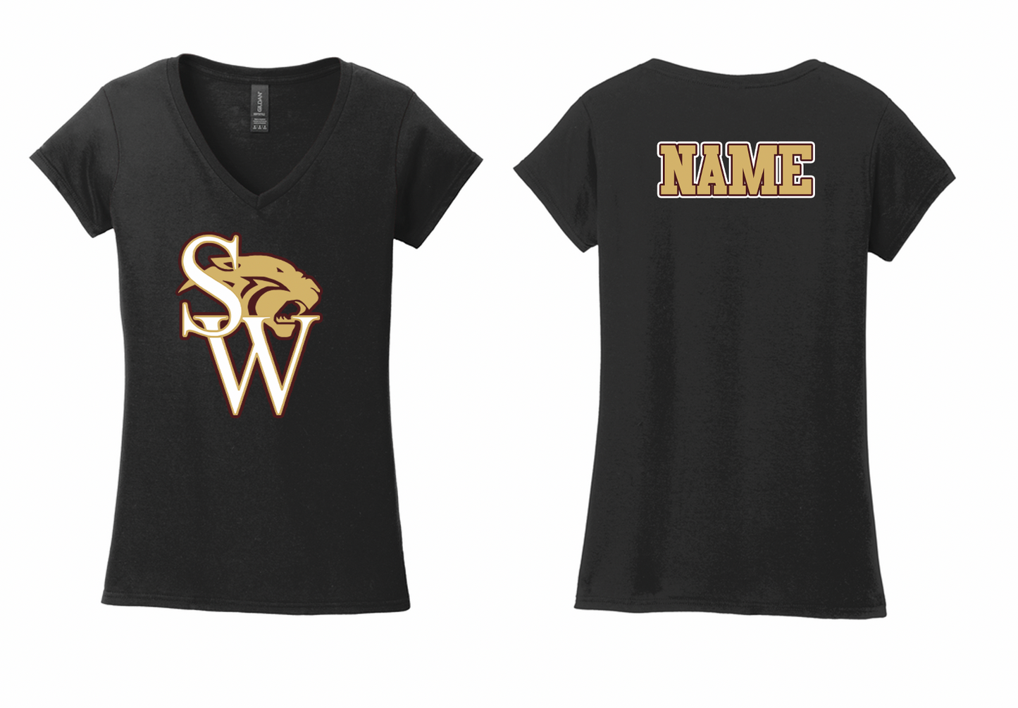 Panthers Large Logo Women's V-Neck T-Shirt
