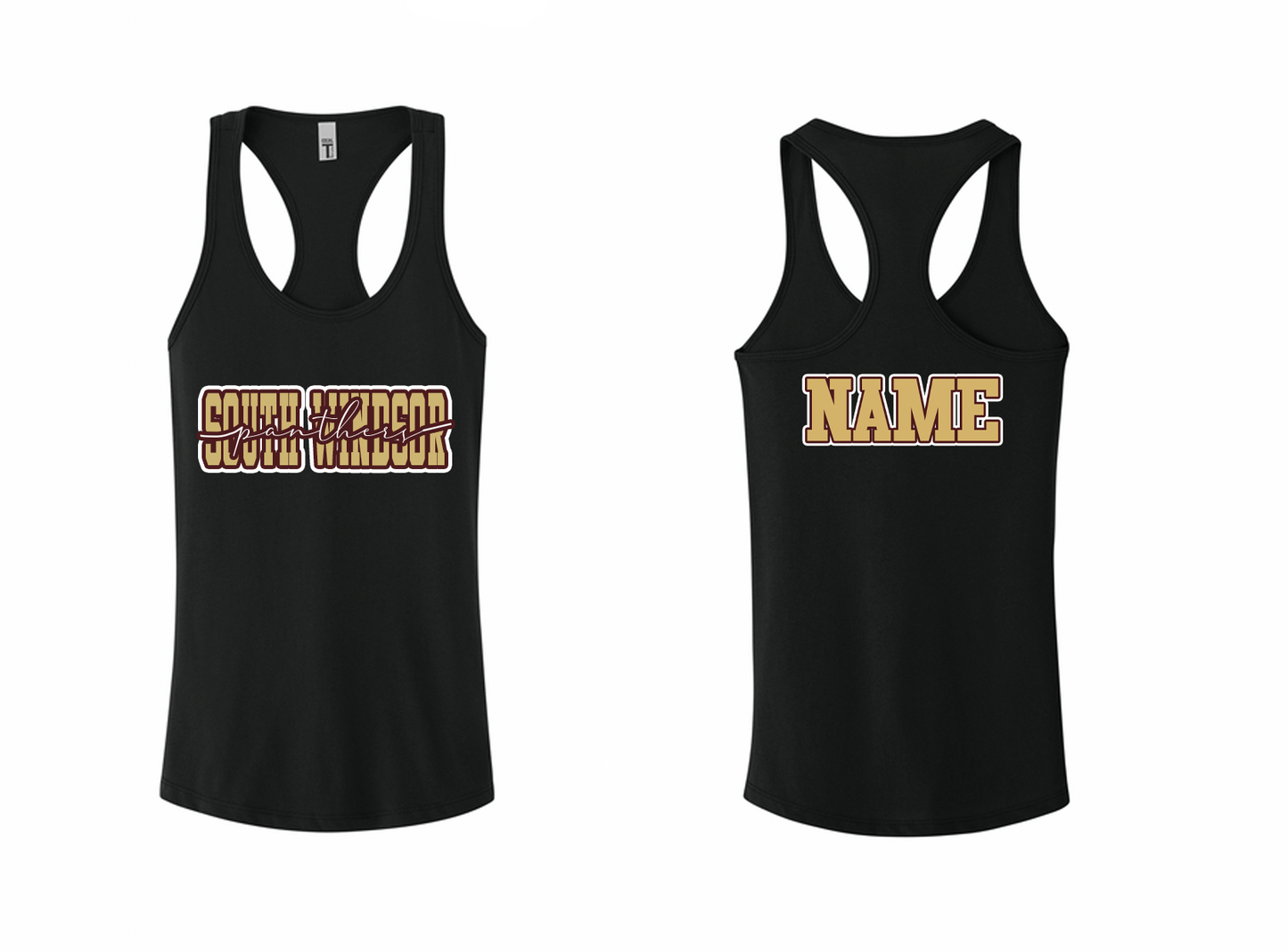 Panthers Cursive Racerback Tank