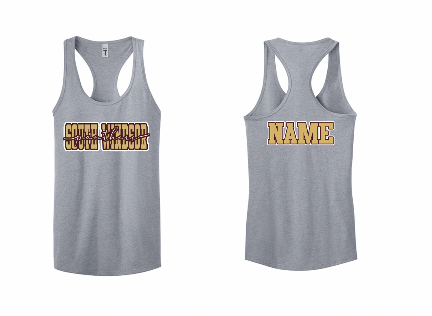 Panthers Cursive Racerback Tank