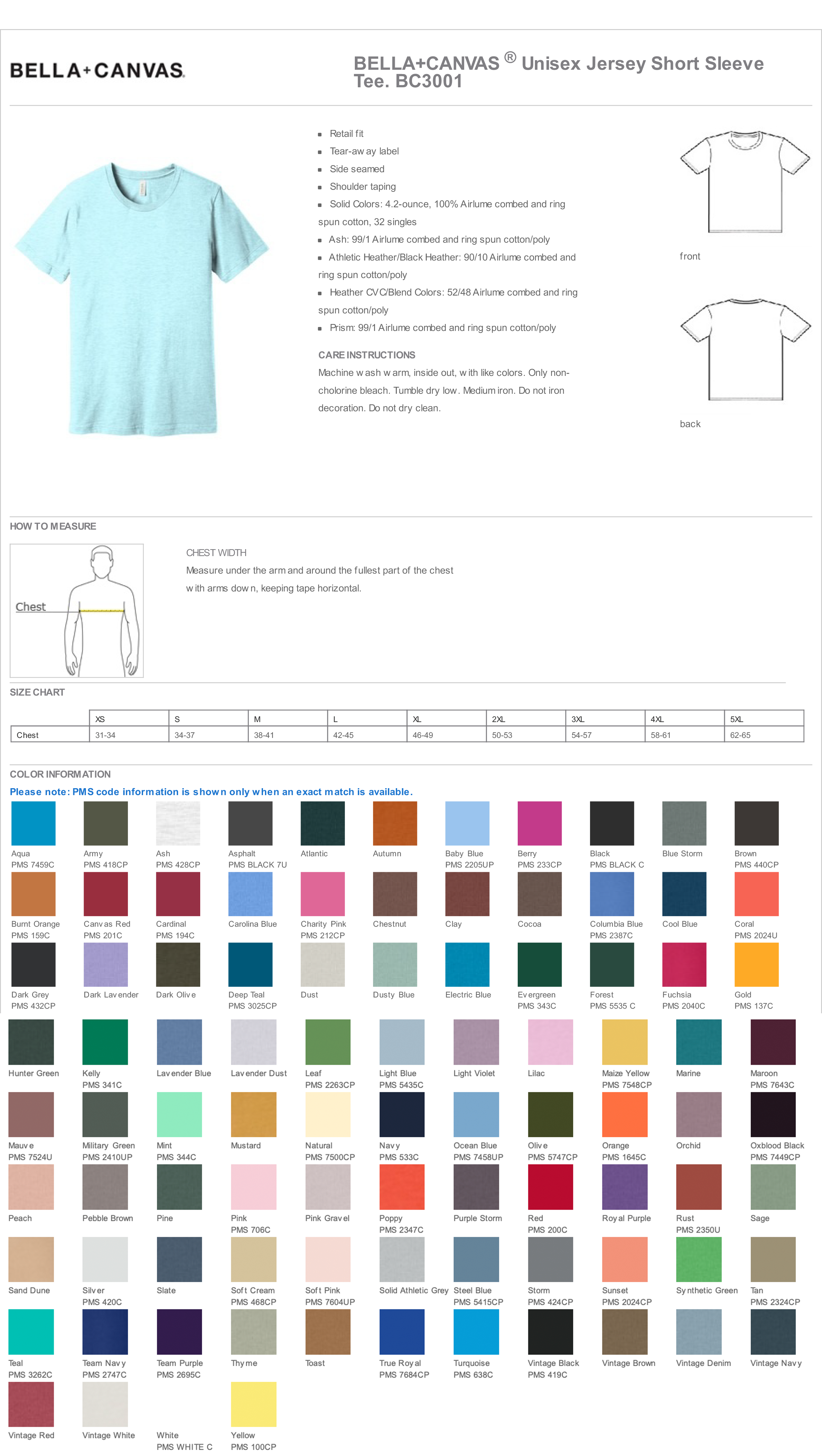 Bella Canvas Mens/Unisex Cotton Short Sleeve Shirts