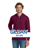 Gildan Full-Zip Hooded Sweatshirt Mens/Unisex Hoodies