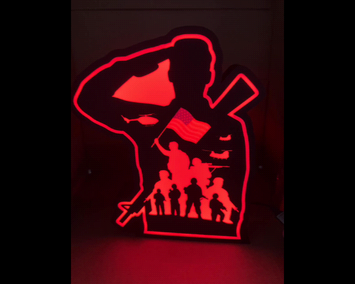 Patriotic Remember Veterans LED Lightbox