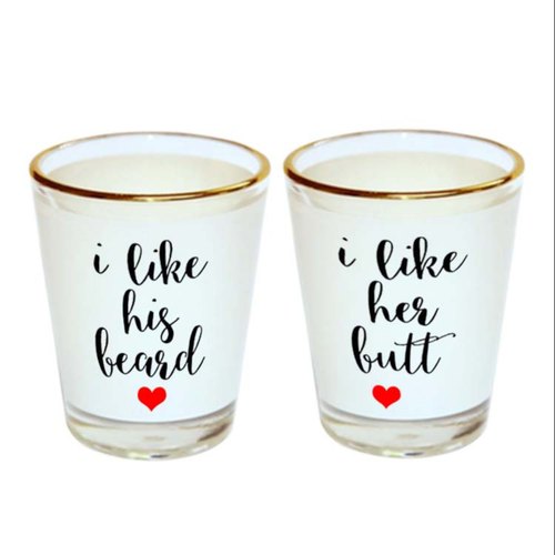 Transparent Shot Glass with Gold Rim