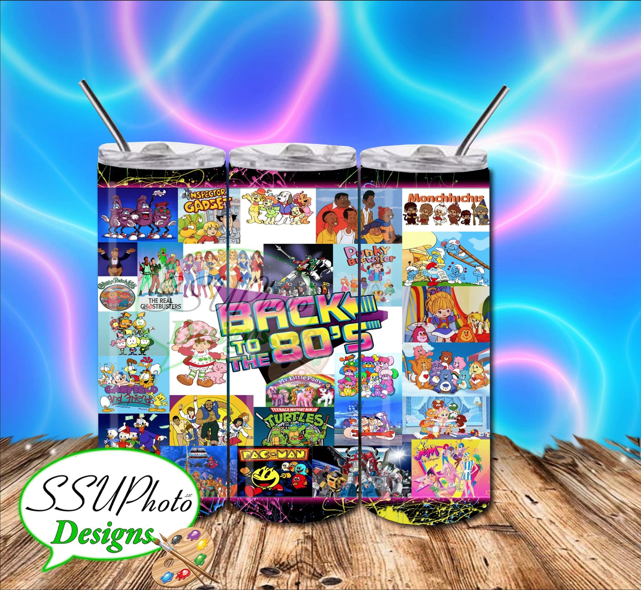 80s1  20 OZ Skinny TumblerD Digital Design