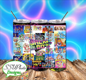 80s1  20 OZ Skinny TumblerD Digital Design