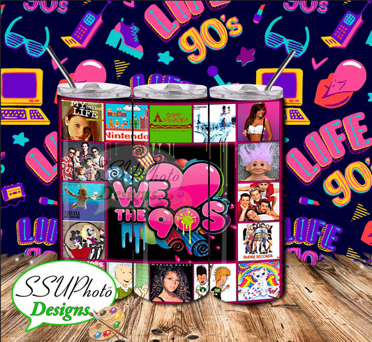90s1  20 OZ Skinny TumblerD Digital Design