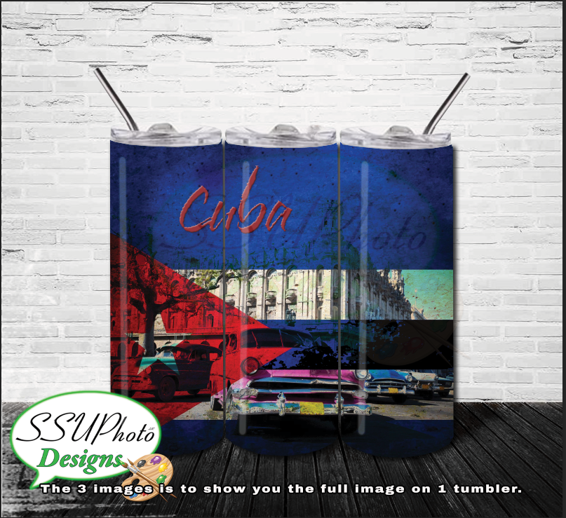 Cuba 20 OZ Skinny TumblerD Digital Design