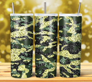 CAMOUFLAGE GLITTER TUMBLER DESIGNS 2023