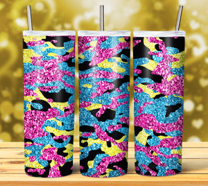 CAMOUFLAGE GLITTER TUMBLER DESIGNS 2023