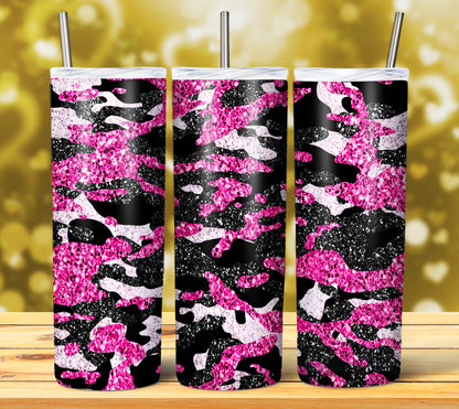 CAMOUFLAGE GLITTER TUMBLER DESIGNS 2023