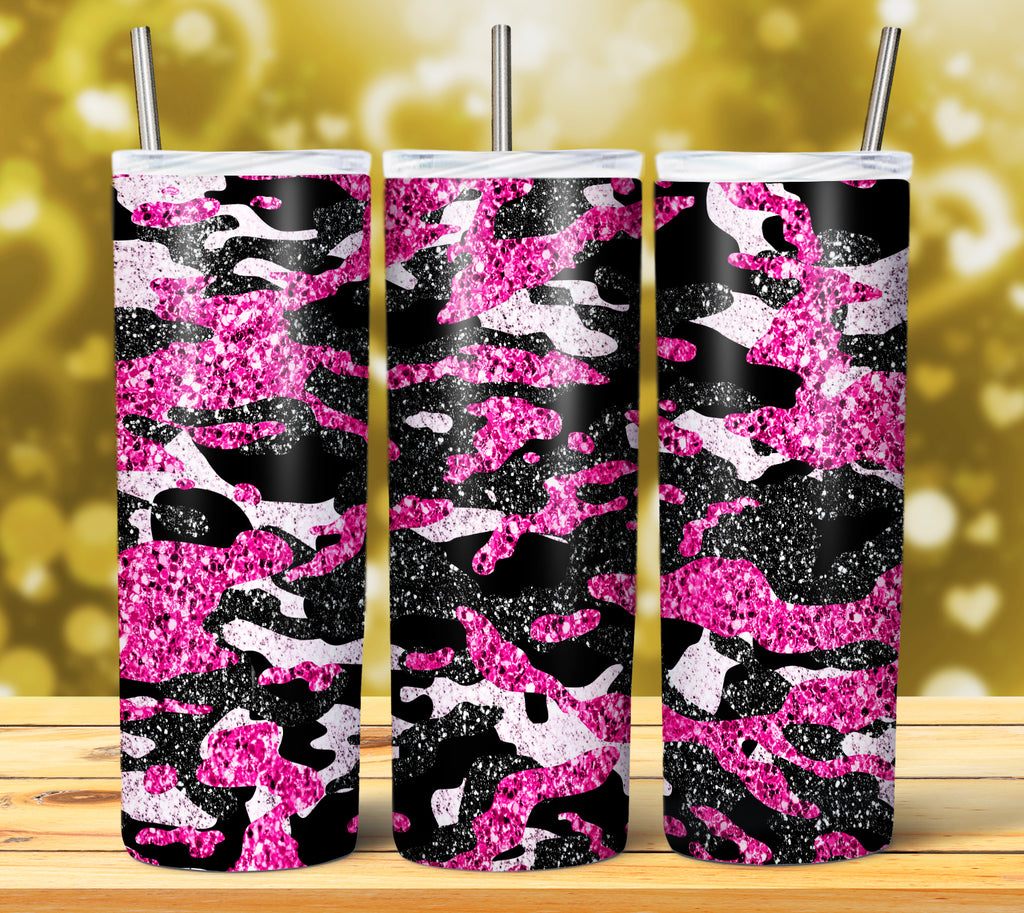 CAMOUFLAGE GLITTER TUMBLER DESIGNS 2023