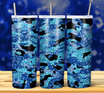 CAMOUFLAGE GLITTER TUMBLER DESIGNS 2023
