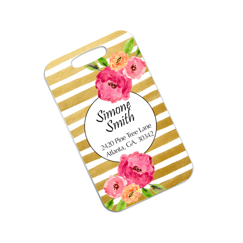 double sided metal luggage tag