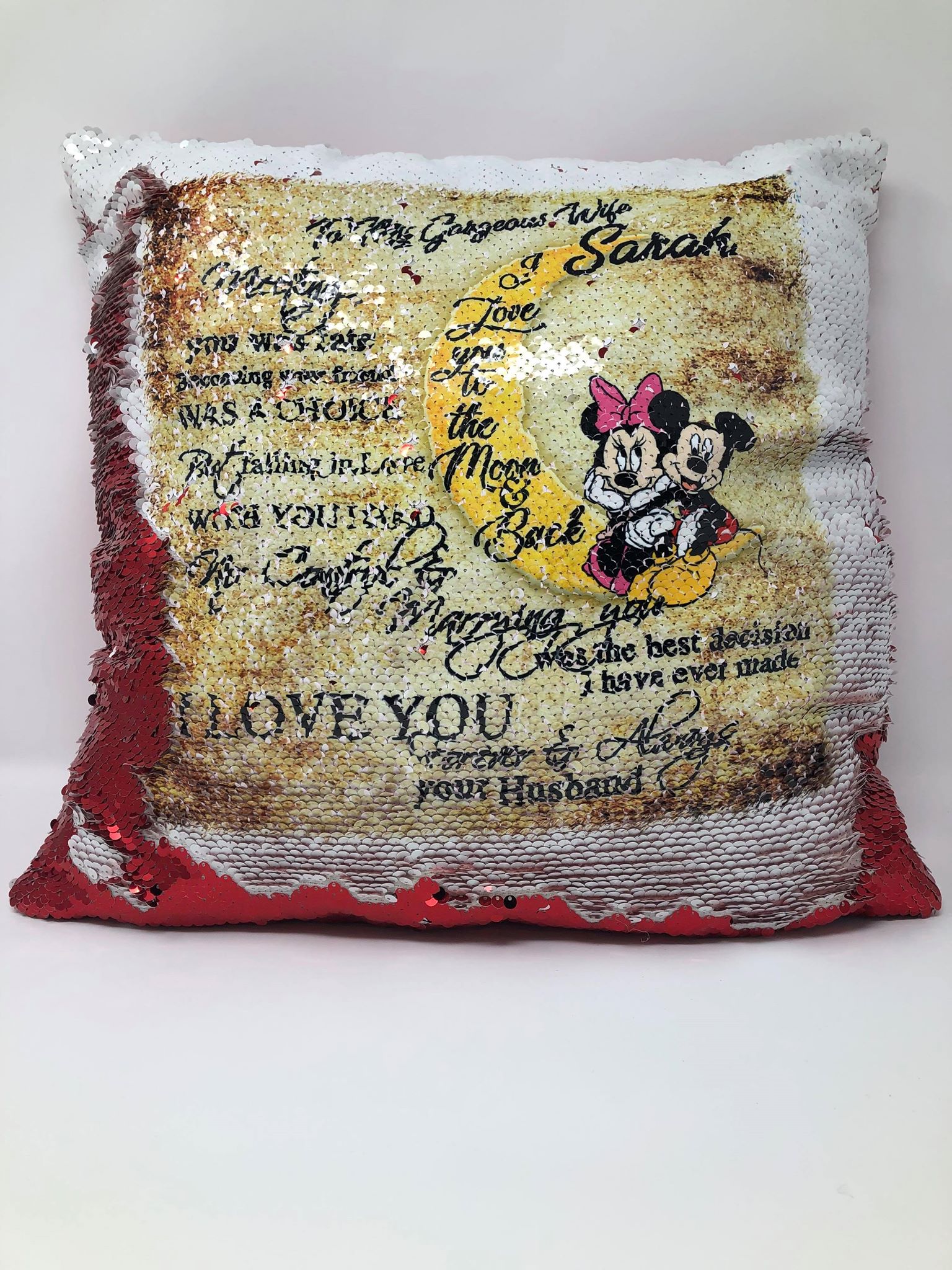 16"x 16" Hidden Message photo Sequin pillowcases