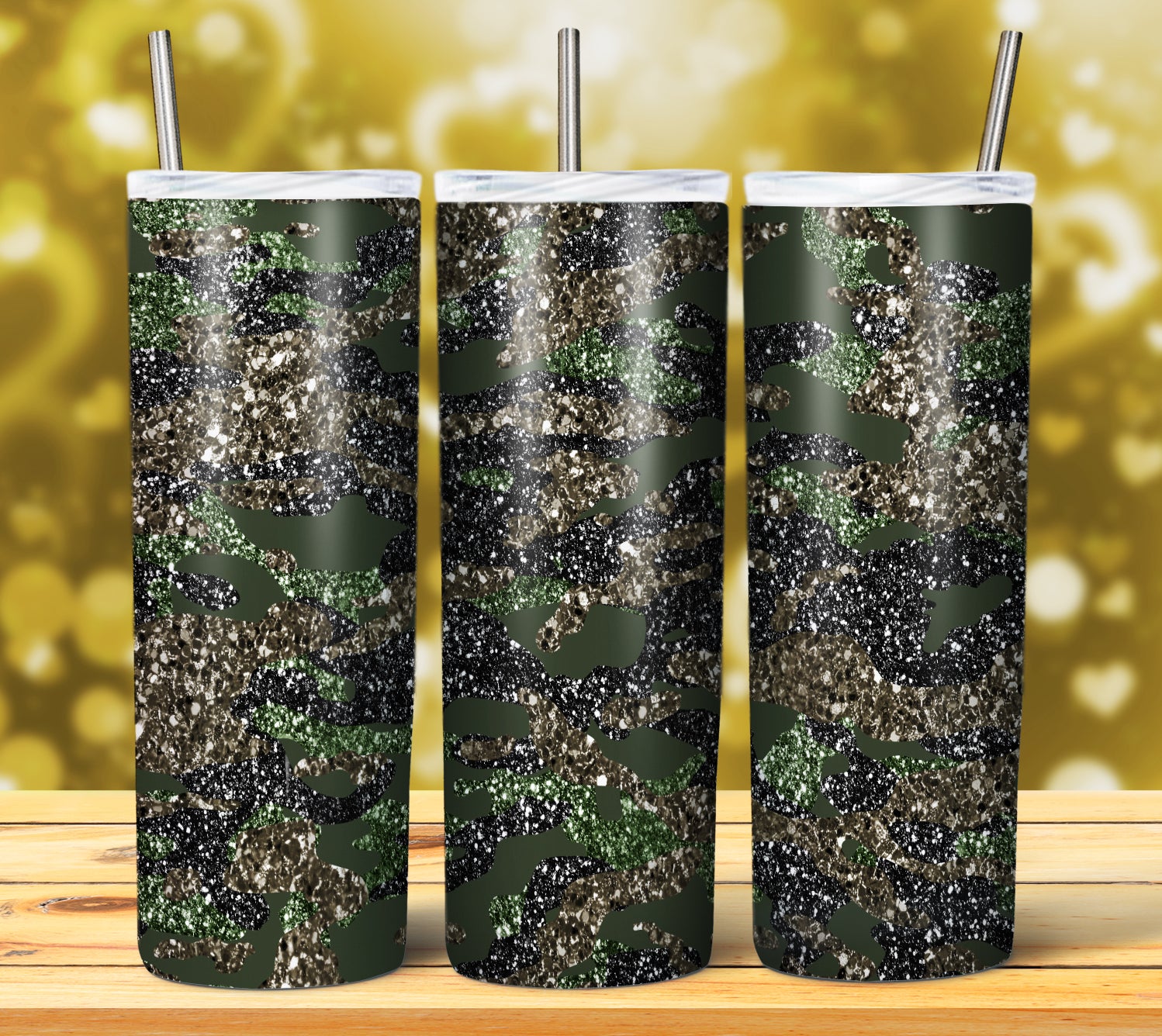 CAMOUFLAGE GLITTER TUMBLER DESIGNS 2023