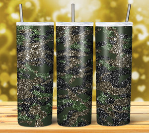 CAMOUFLAGE GLITTER TUMBLER DESIGNS 2023