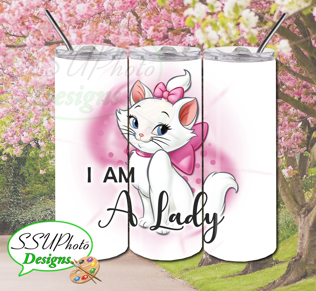Aristocats Marie White 20 OZ Skinny TumblerD Digital Design
